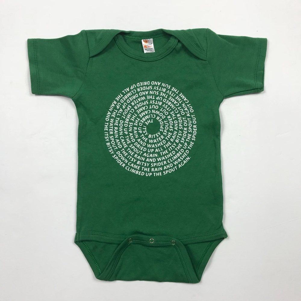 Green Onesie Itsy Bitsy Spider Size 12-18 Months